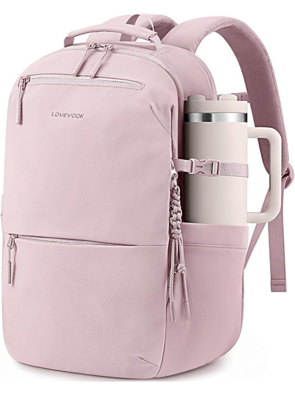 Stylish Women's Laptop Backpack with Tumbler Holder, Perfect for Work & Travel